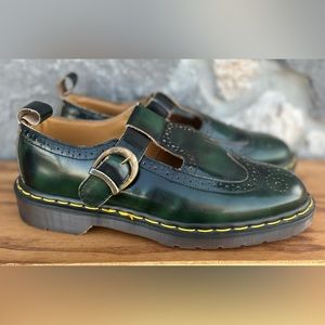 Vintage Dr. Martens Rare Grunge Green Mary Jane Oxfords Sz 7 FITS Women’s 9/9.5